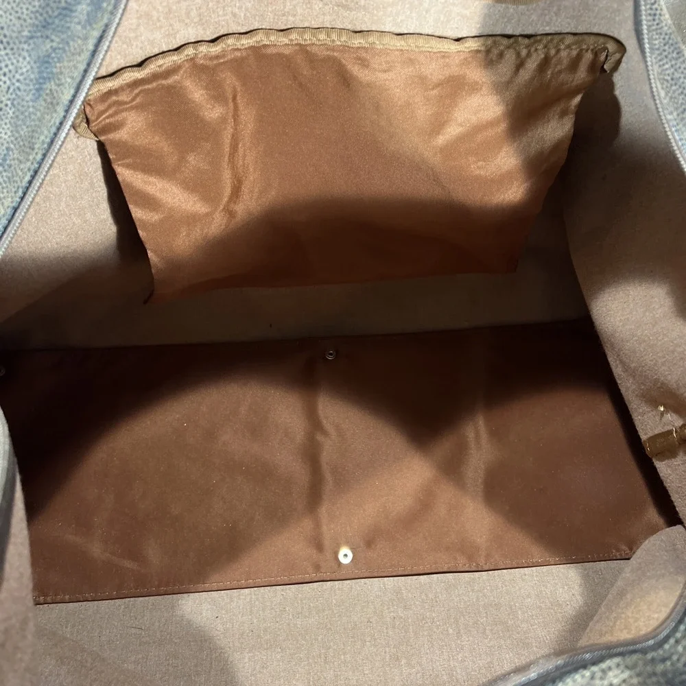 Brics Travel Weekend Bag Pebbled Leather Duffel Made In Italy 24